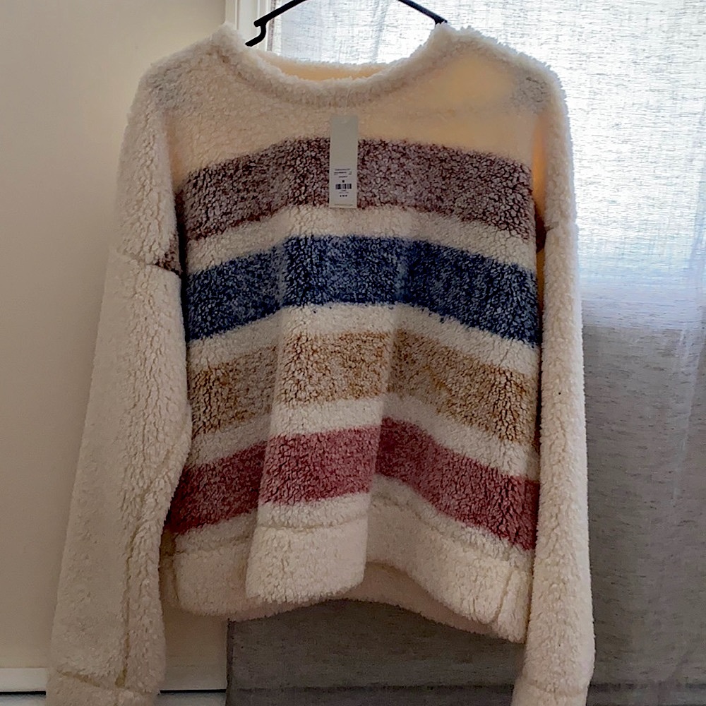 Francescas fuzzy pullover crew neck